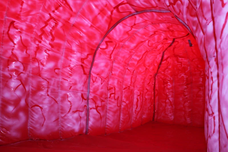 Detail view of the inflatable exhibit structure