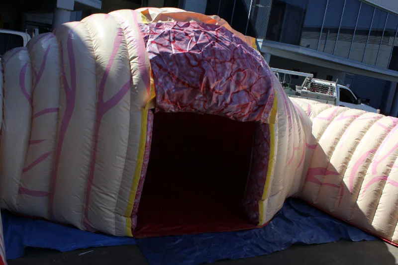 Detail view of the inflatable exhibit seams and finish